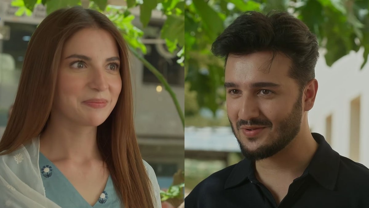 Dananeer Mobeen and Shahveer Jafry in stills from the HUM TV drama Hurmat