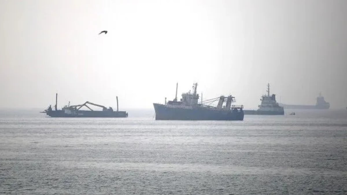 An oil tanker at sea in the Gulf