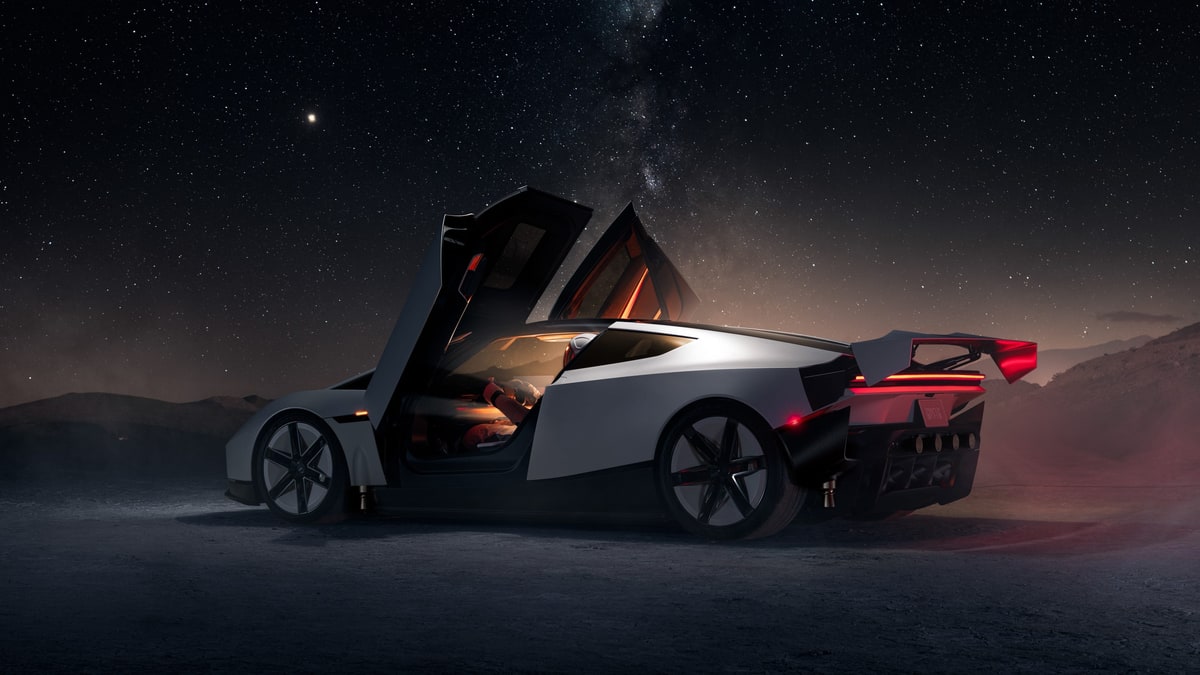 Tesla's new Roadster during its reveal in Texas