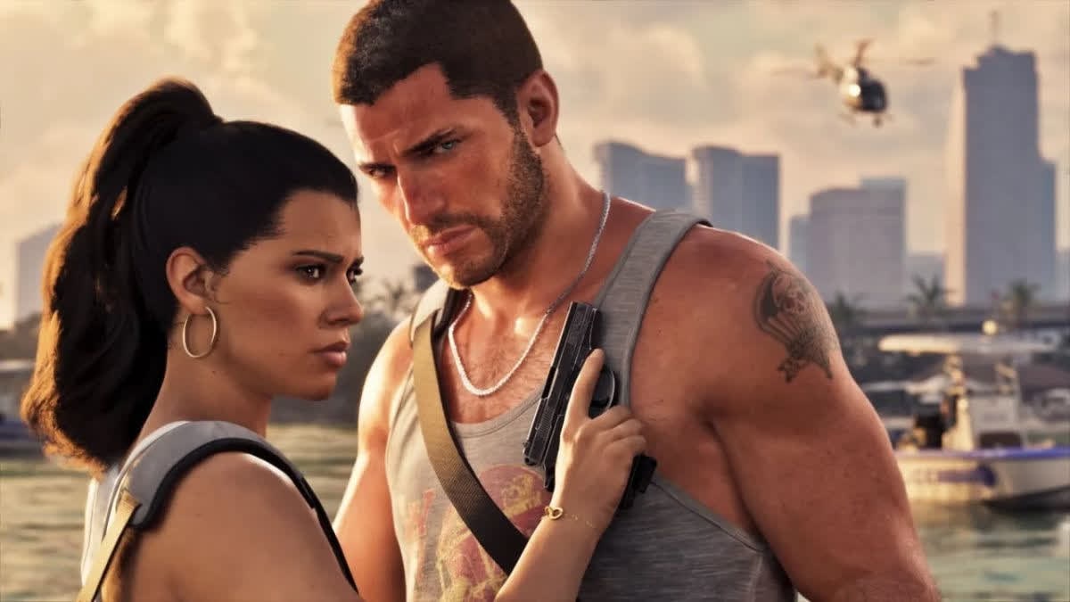 Jason and Lucia in the Grand Theft Auto VI launch trailer